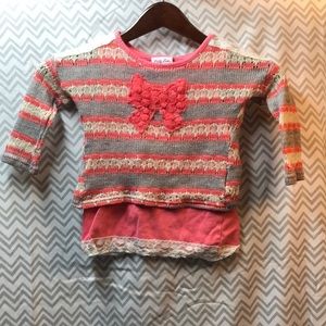*5 for $15* Little Lass Layered Sweater with lace